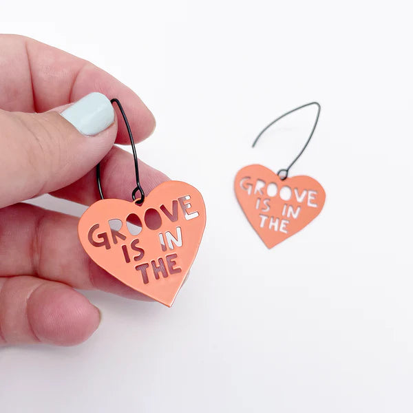 DENZ & CO - Mini "Groove is in the Heart" in Orange - DANGLE EARRINGS