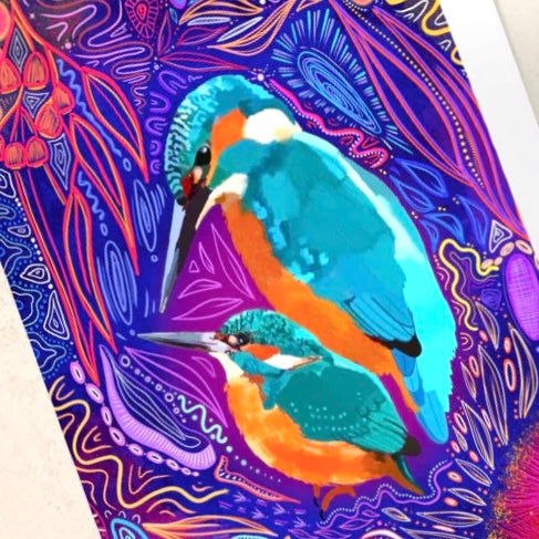 Gurrngul Art - 'Wuguy' Kingfisher Greeting Card
