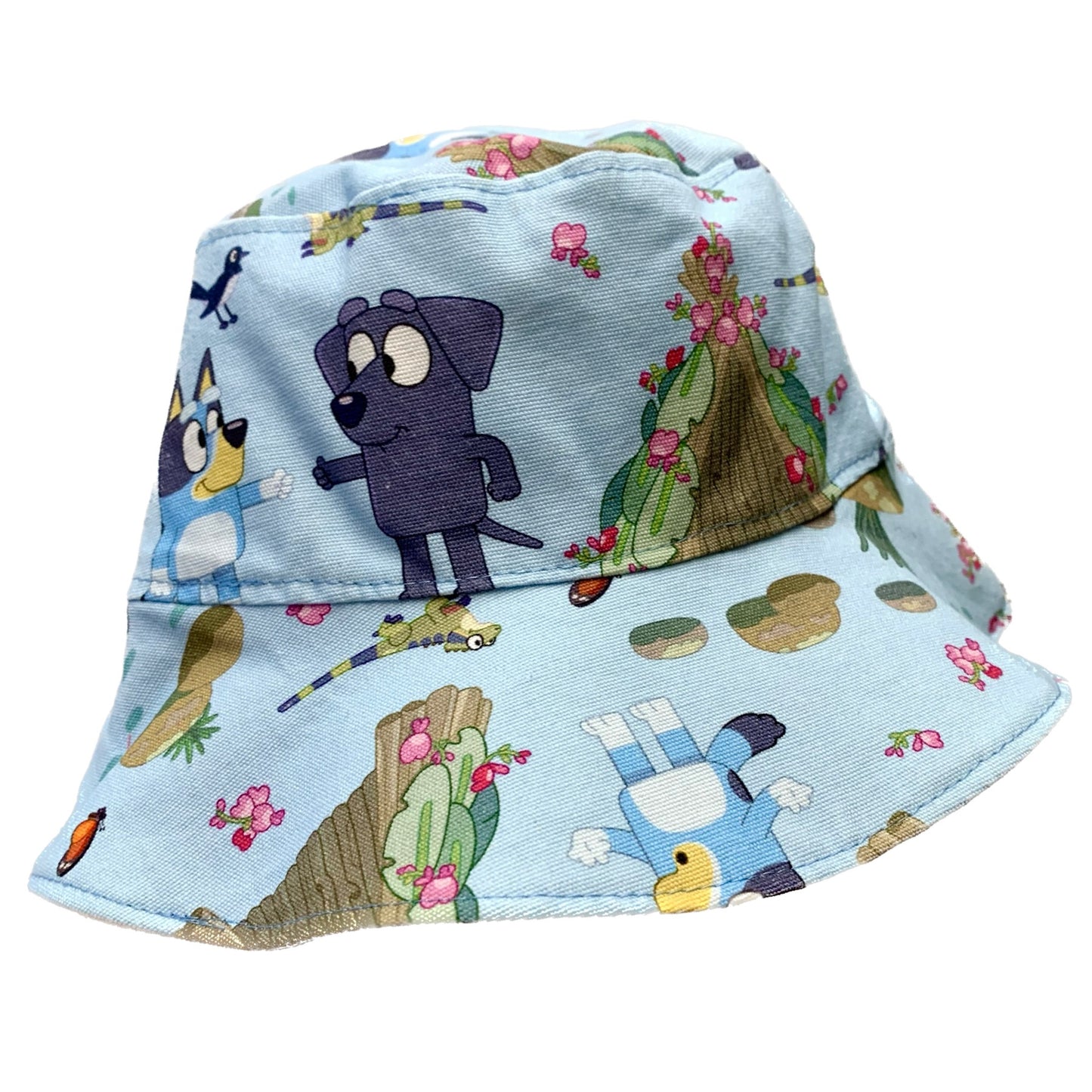 Teacups n Quilts- Outdoors Bluey & Friends Fabric Hat- Kids Size Small