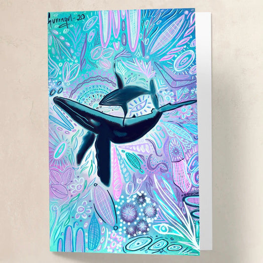 Gurrngul Art - 'Ngamu Gurra Nguuthurr' Whale Greeting Card