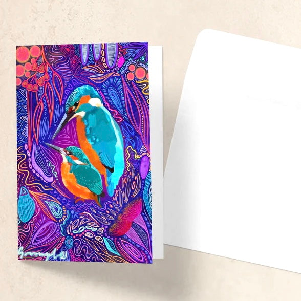 Gurrngul Art - 'Wuguy' Kingfisher Greeting Card
