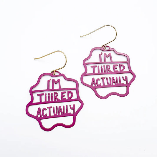DENZ & CO - Midi "I'm Tiiired Actually" earrings in Plum - DANGLE EARRINGS