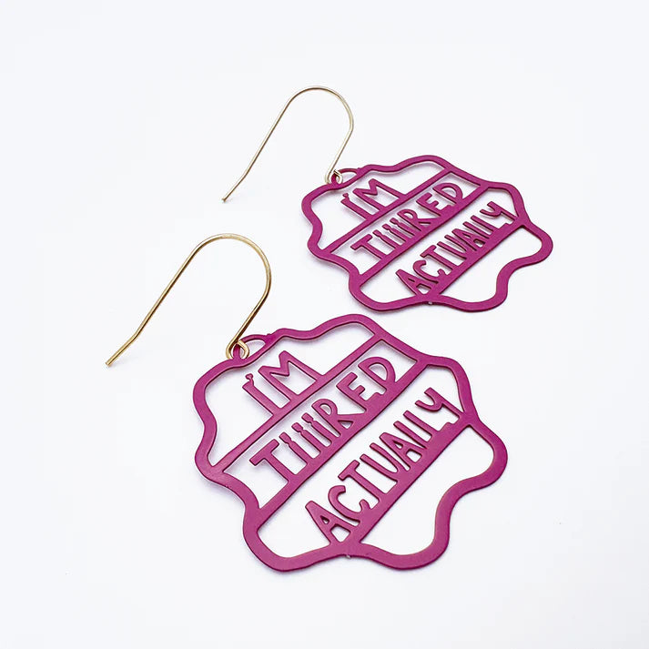 DENZ & CO - Midi "I'm Tiiired Actually" earrings in Plum - DANGLE EARRINGS