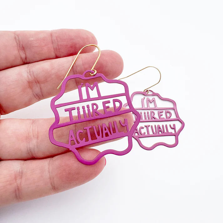 DENZ & CO - Midi "I'm Tiiired Actually" earrings in Plum - DANGLE EARRINGS