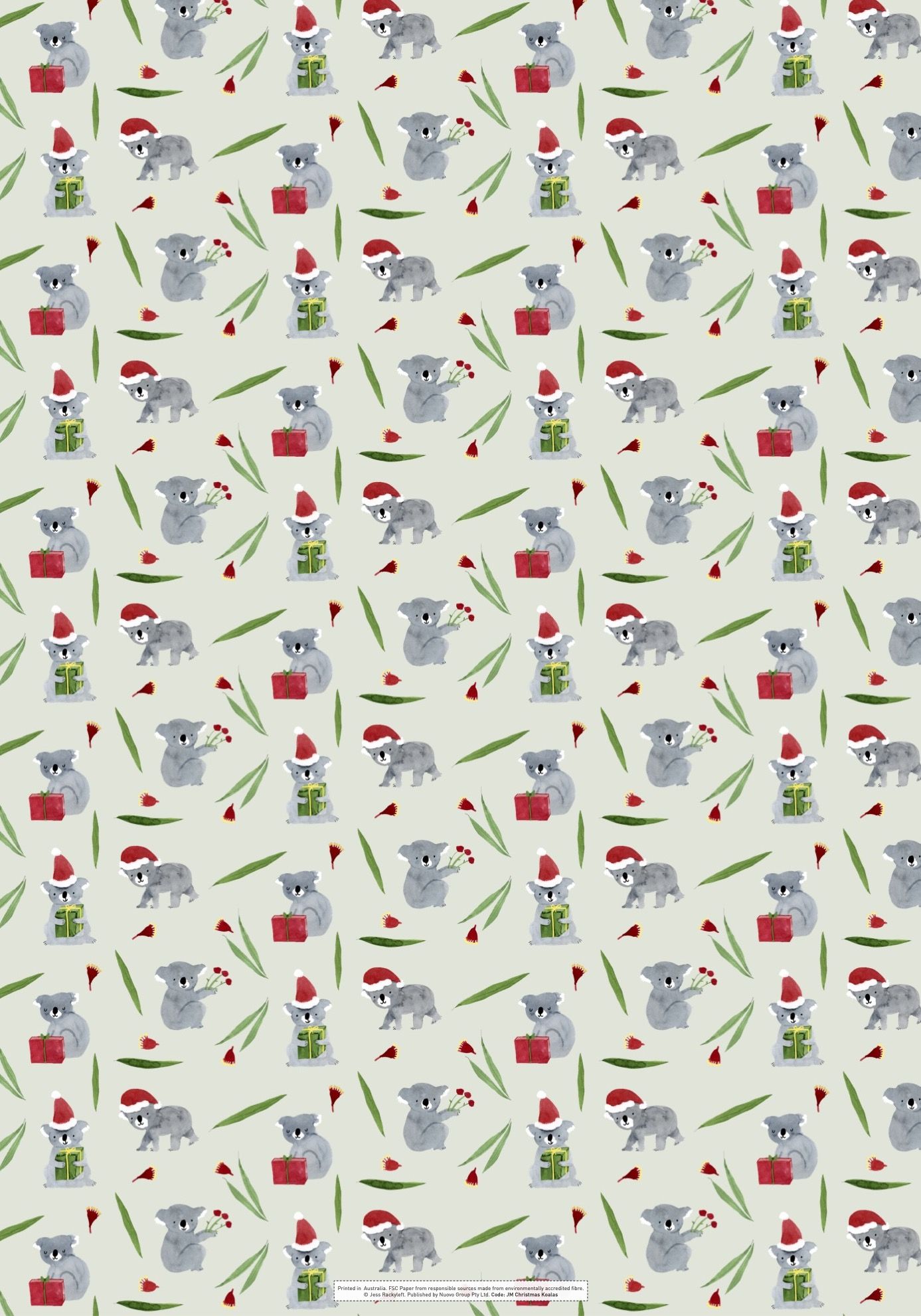 NUOVO - Gift Wrap- Christmas Koalas