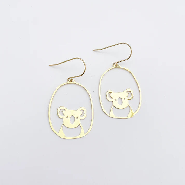 DENZ & CO- Midi Koala in Gold - DANGLE EARRINGS