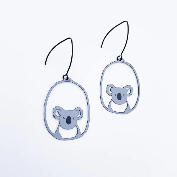 DENZ & CO- Midi Koala in Grey - DANGLE EARRINGS