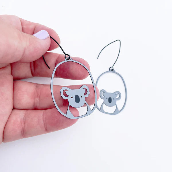 DENZ & CO- Midi Koala in Grey - DANGLE EARRINGS