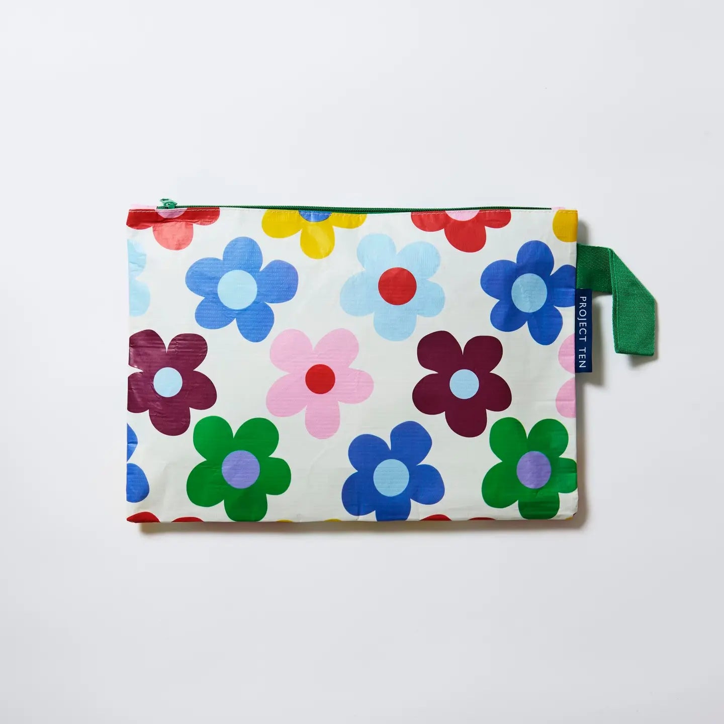 PROJECT TEN - "Sunny Floral"- LARGE Zip Pouch
