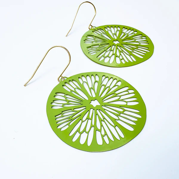 DENZ & CO- Citrus Slice in Lime- DANGLE EARRINGS