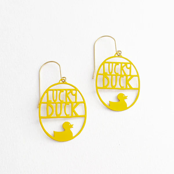 DENZ & CO- Mini Lucky Ducks in Yellow- DANGLE EARRINGS