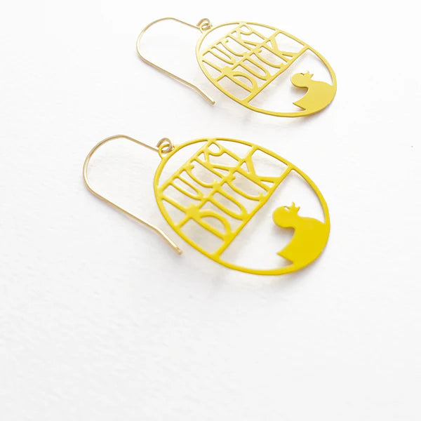 DENZ & CO- Mini Lucky Ducks in Yellow- DANGLE EARRINGS