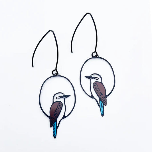 DENZ & CO- Mini Kookaburra earrings in Colour- DANGLE EARRINGS