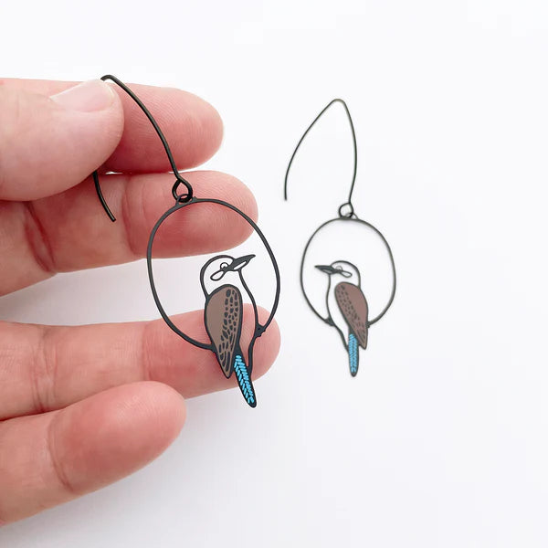 DENZ & CO- Mini Kookaburra earrings in Colour- DANGLE EARRINGS