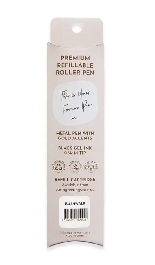 EARTH GREETINGS- Premium Refillable Metal Roller Pen - Bushwalk - Jayne Branchflower