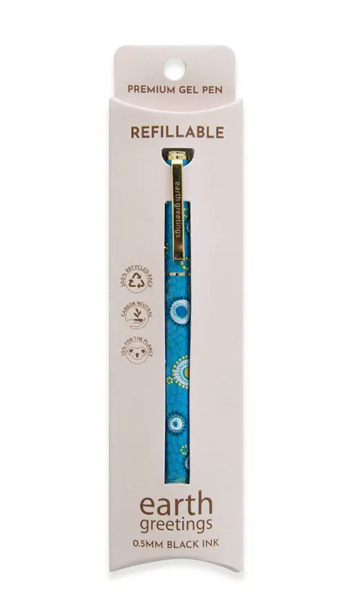 EARTH GREETINGS- Premium Refillable Metal Roller Pen - Our Favourite Place - Domica Hill