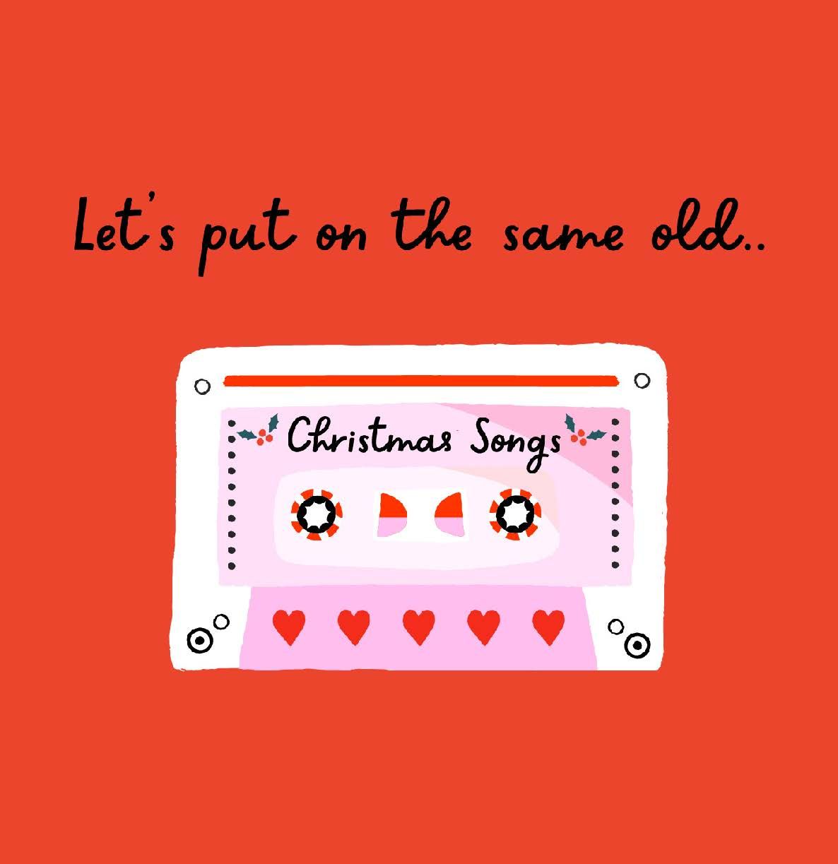 NUOVO - "CHRISTMAS SONGS" SMALL SQUARE GREETING CARD