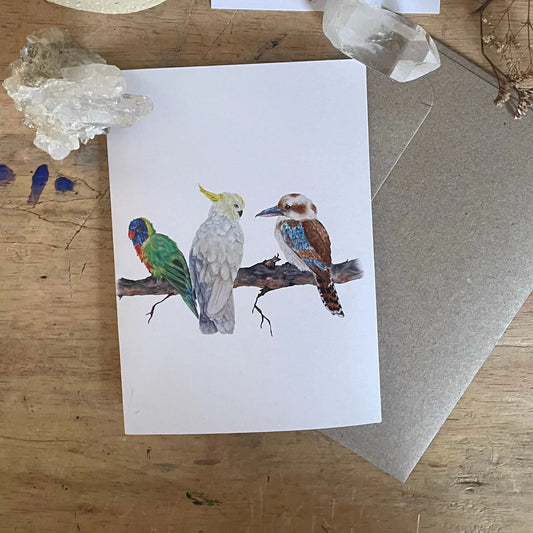 Shanna Trees Creations- Bird Trio Regular Greeting Card