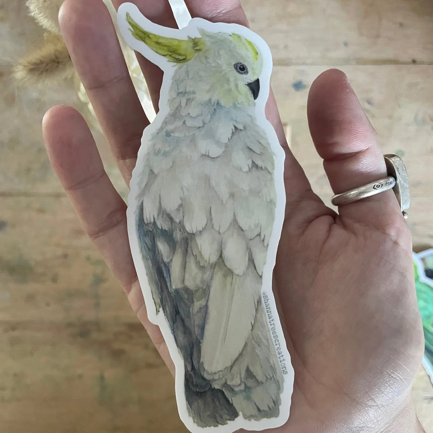 Shanna Trees Creations- White Cockatoo Large Sticker