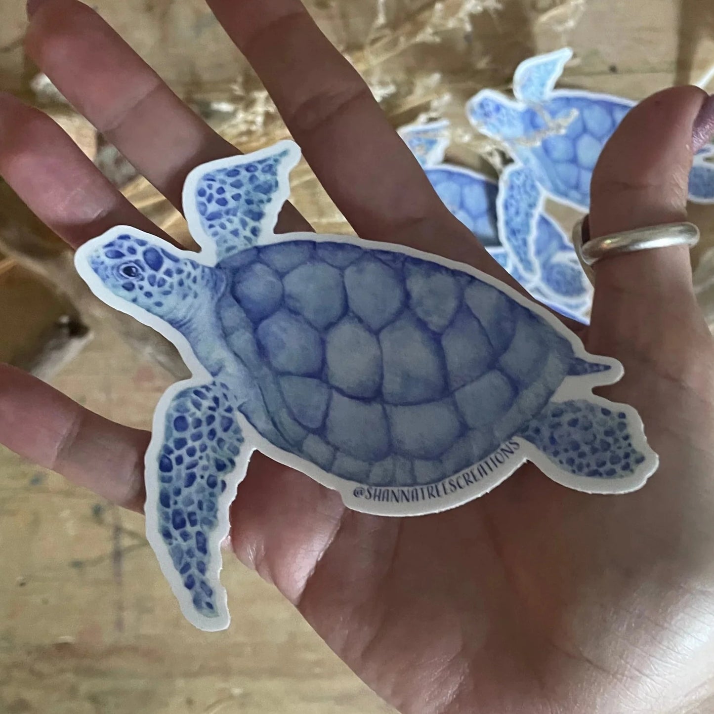 Shanna Trees Creations- Loggerhead Turtle Medium Sticker