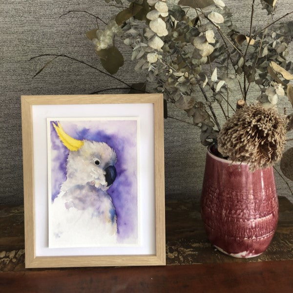 Shanna Trees Creations- "White Cockatoo" A4 Art Print