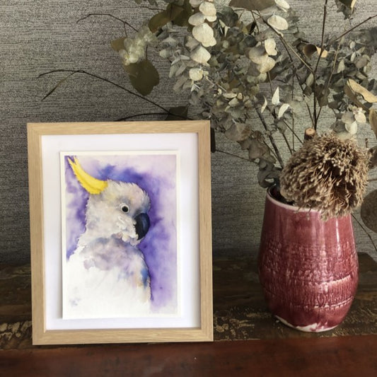 Shanna Trees Creations- "White Cockatoo" A4 Art Print