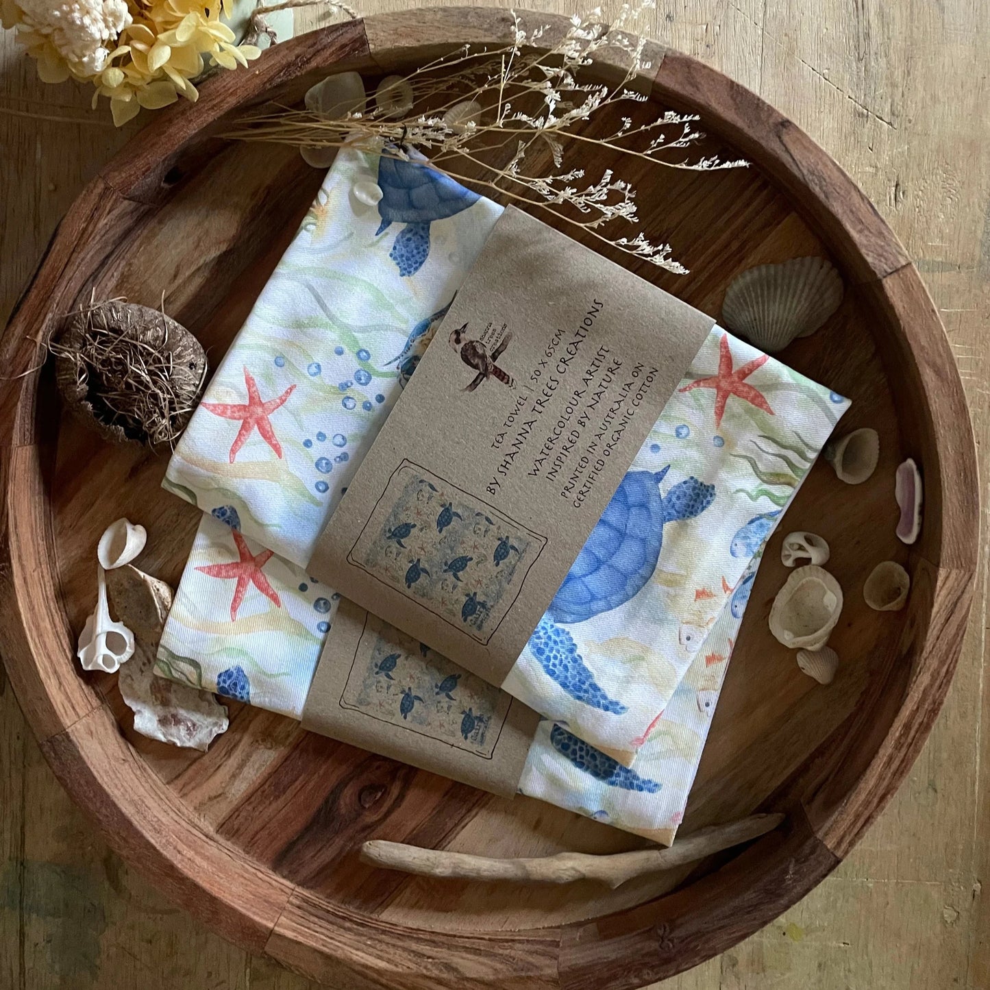 Shanna Trees Creations- "Turtles" Cotton Tea Towel