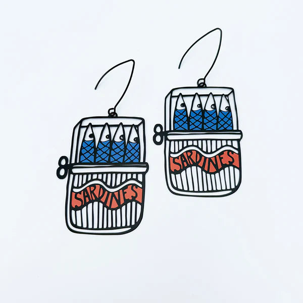 DENZ & CO- Sardine earrings in Black/Blue/Orange- DANGLE EARRINGS