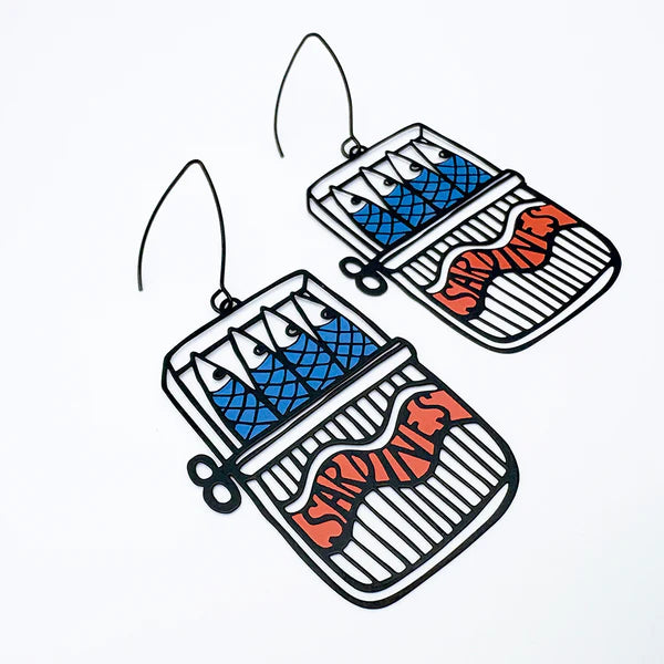 DENZ & CO- Sardine earrings in Black/Blue/Orange- DANGLE EARRINGS