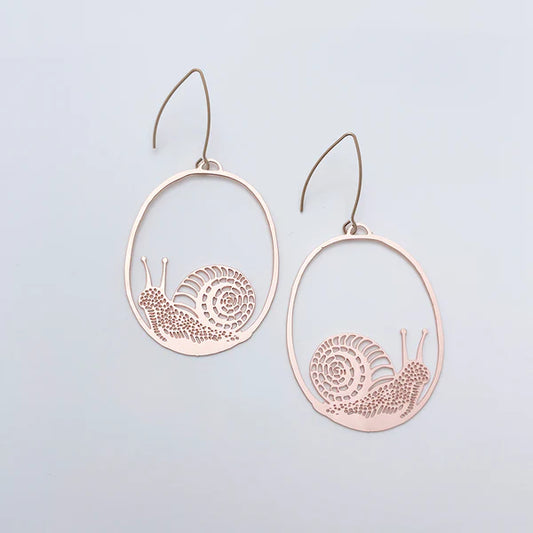 DENZ & CO- "Snails" IN ROSE GOLD- DANGLE EARRINGS