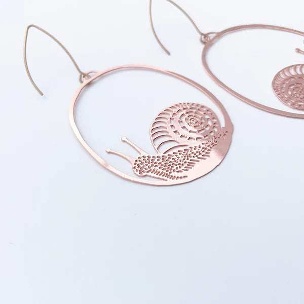 DENZ & CO- "Snails" IN ROSE GOLD- DANGLE EARRINGS