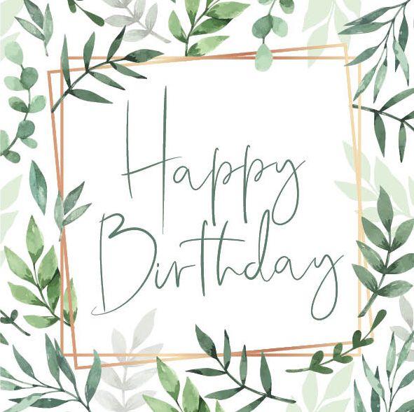 NUOVO - HAPPY BIRTHDAY FOLIAGE MINI GREETING CARD