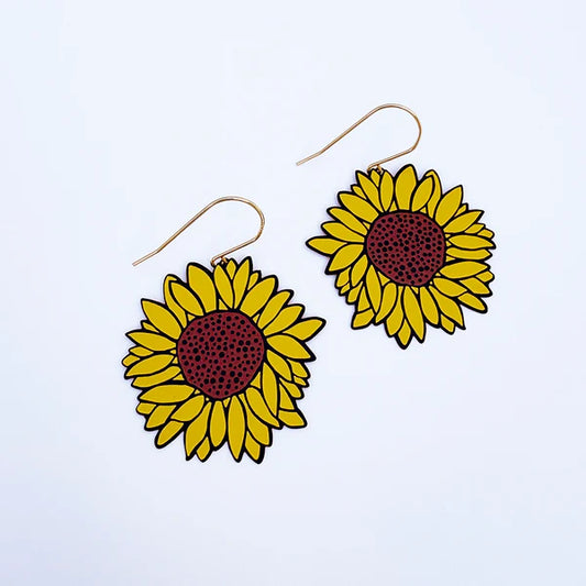 DENZ & CO - Midi Sunflowers in Colour - DANGLE EARRINGS