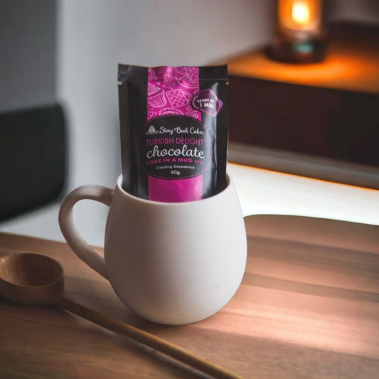 STORYBOOK CAKES - Turkish Delight Mud Cake in a Mug