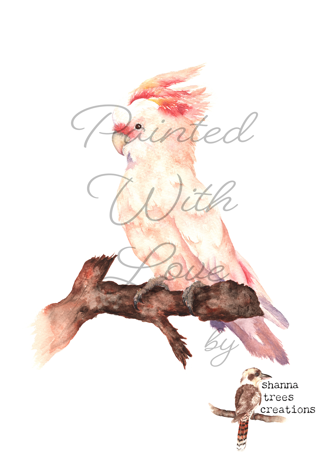 Shanna Trees Creations- "Major Mitchell/ Pink Cockatoo" A4 Art Print