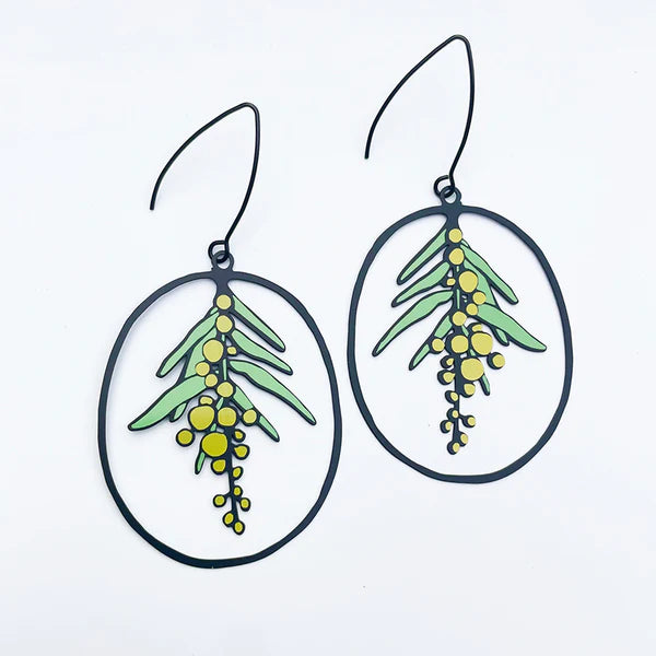 DENZ & CO- Wattle in Colour- DANGLE EARRINGS