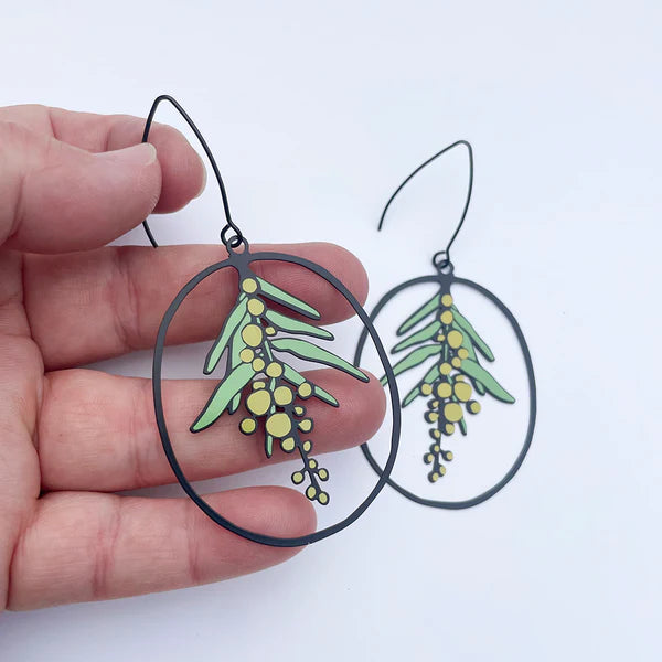 DENZ & CO- Wattle in Colour- DANGLE EARRINGS