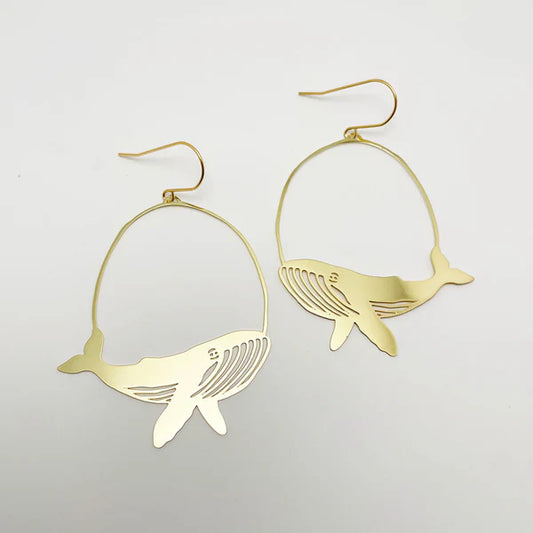 DENZ & CO - Whales in Gold - DANGLE EARRINGS