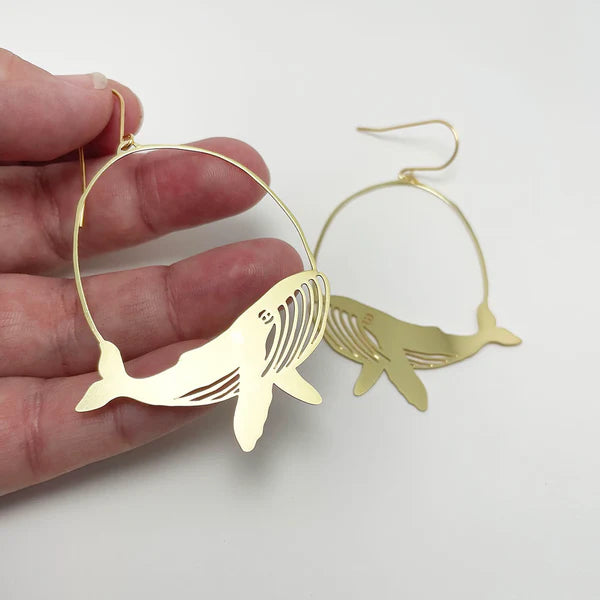 DENZ & CO - Whales in Gold - DANGLE EARRINGS