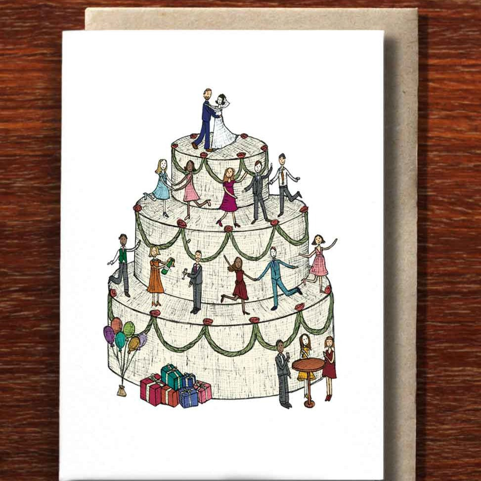 The Nonsense Maker- Wedding Cake Bride Groom - Greeting card