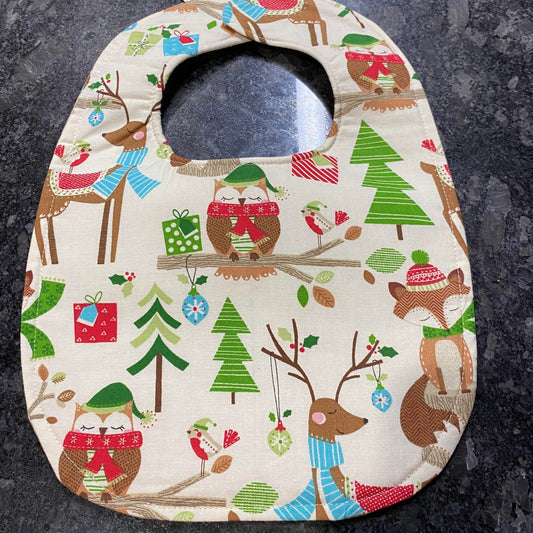 SEW HOT RIGHT NOW "Forest Friends / "Festive Foxes" CHRISTMAS BABY BIB
