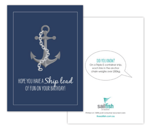 SAILFISH CREATIVE- "Ship Load" Anchor Birthday Card