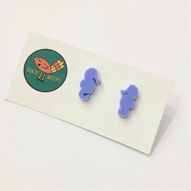 MAKIN' WHOOPEE - "Seahorse" Stud Earrings - Lilac
