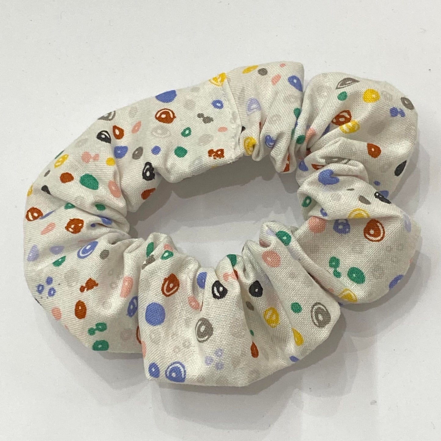 MAKIN' WHOOPEE - White with Spots & Dots REGULAR SCRUNCHIES