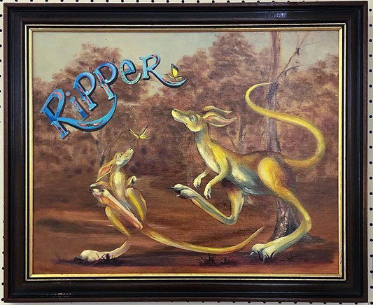 HAYLEY GILLESPIE - REVIVED VINTAGE PAINTINGS- "Ripper" Kangaroo