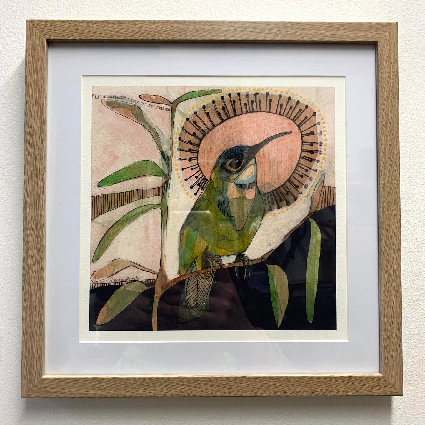 DANA KINTER - "Eastern Spinebill and Eucalyptus"-  Framed Art Print