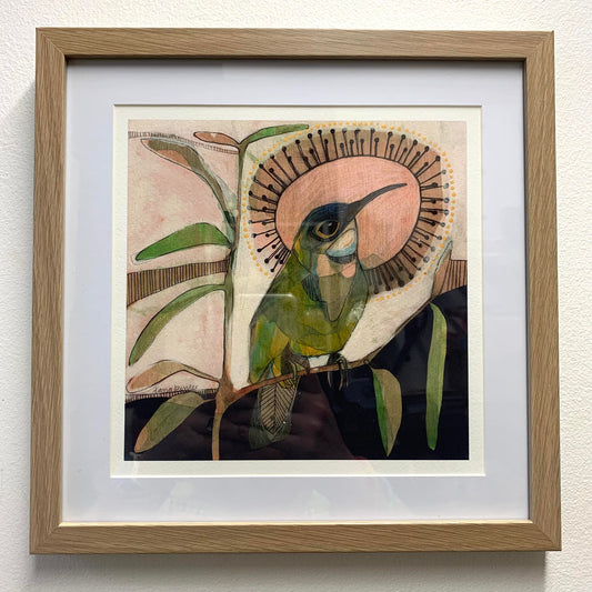 DANA KINTER - "Eastern Spinebill and Eucalyptus"-  Framed Art Print