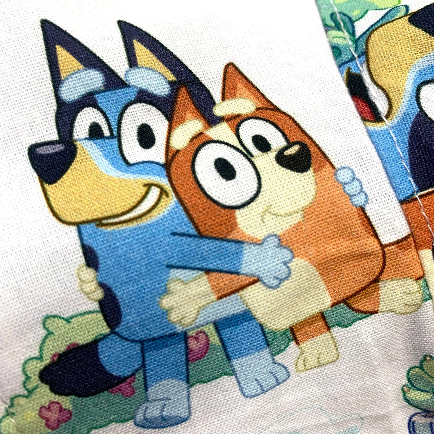 Teacups n Quilts- Bluey & Bingo White Fabric Hat- Kids Size Medium