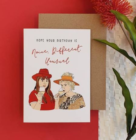 CANDLE BARK CREATIONS - FAMOUS FRIENDS- KATH & KIM birthday Gift Card