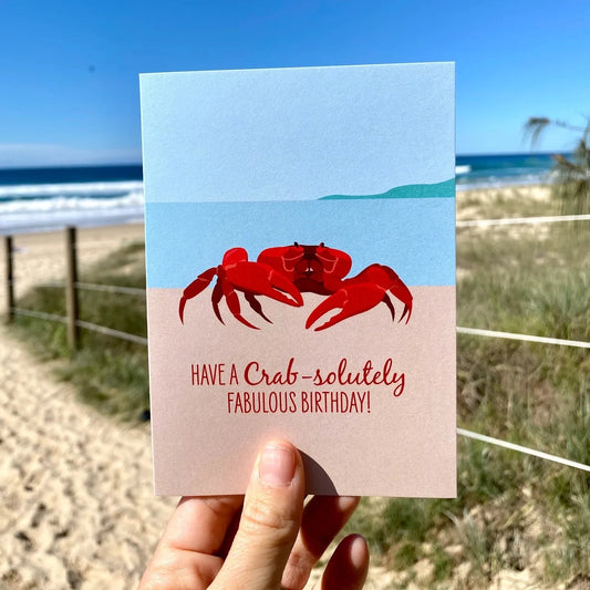 SAILFISH CREATIVE- "Crab-solutely Birthday" Red Crab Birthday Card